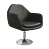 Black Leather Effect Chair with Chrome Base