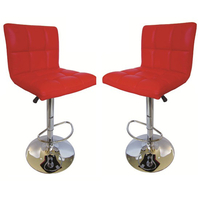 Blenheim Bar Stools In Red Faux Leather in A Pair