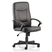 Blitz Leather Executive Office Chair In Black With Arms