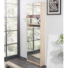 boddem mirrored shoe cabinet in sonoma oak with 5 flap doors