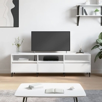 bonn wooden tv stand with 3 drawers in white