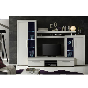 Boom Living Room Furniture Set In White Matt With LED Lights