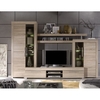 boom living room set in oak with led lights