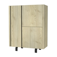 Boswell Storage Cabinet In Oak With Black Metal Base