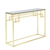 Bowden Glass Console Table Rectangular In Smoked With Gold Frame