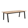 brewster wooden dining table large with black legs in oak