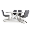 Brezza Gloss Marble Effect Dining Table With 4 Dark Grey Chairs
