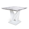 Brezza Gloss Marble Effect Square Dining Table With White Frame