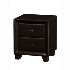 Brooklyn 2 Drawer Bedside Table Night Stand in Faux Leather