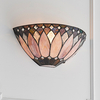 brooklyn tiffany glass wall light in dark bronze