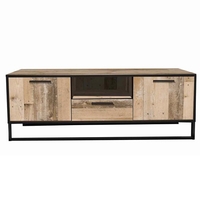 Brooklyn Wooden TV Stand In Pale Wood With 3 Drawers