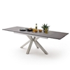 Brooky Glass Extendable Dining Table In Anthracite Steel Frame