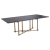 bunda wooden dining table with brass frame in dark wood