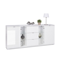 Burton Sideboard In White With High Gloss And 3 Drawers