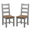 Bylant Grey And Natural Wooden Dining Chairs In Pair
