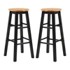 cadell black tropical hevea wood bar stools in pair