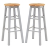 cadell grey tropical hevea wood bar stools in pair