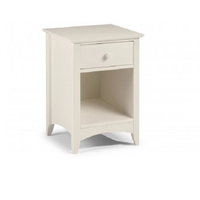 caelia bedside cabinet in stone white with 1 drawer