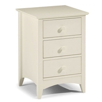caelia bedside cabinet in stone white with 3 drawers