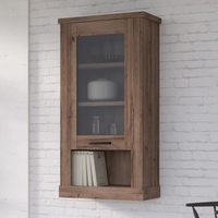 calgary wooden display cabinet wall with 1 door in tabak oak