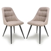 calhoun natural linen effect fabric dining chairs in pair