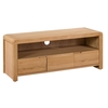 camber wooden tv stand with 3 drawers in waxed oak