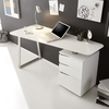 Camelia Wooden Computer Desk Rectangular In Matt White