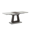 Cannes Extendable Glass Dining Table In White With Cocoa Base