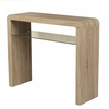 Cannock Console Table Rectangular In Havana Oak With Glass Shelf