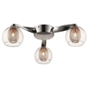 cannonbury 3 light clear glass shade flush light in copper