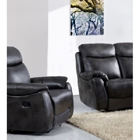 Canton Recliner Sofa Chair In Grey Faux Leather