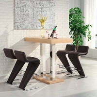 Caprice Bar Table In Oak With 4 Farello Brown Bar Stools