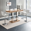caprice large oak effect bar table with 6 candid white stools