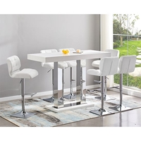 caprice large white gloss bar table 6 candid white stools