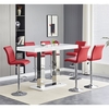 caprice large white gloss bar table 6 ripple bordeaux stools
