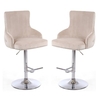 Carakas Mink Velvet Bar Stools With Chrome Base In A Pair