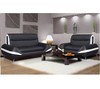Carmena 3 And 2 Pu Sofa Set In Black And White