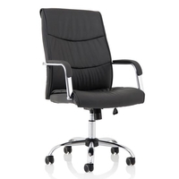 carter leather luxury office chair in black with arms