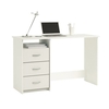 Caspa Computer Desk Rectangular In Pearl White With 3 Drawers