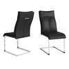 Chapin Faux Leather Dining Chair In Black And Chrome Leg In Pair