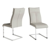 Chapin Faux Leather Dining Chair In Cream And Chrome Leg In Pair