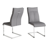 Chapin Faux Leather Dining Chair In Grey With Chrome Leg In Pair