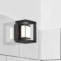 chaplin led small rectangular wall light in matt black