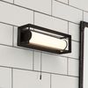 Chaplin LED Small Wall Light In Matt Black With Pull Switch
