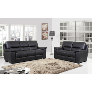 Chelsea Black 3+2 Leather Suite