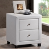 Chelsea Faux Leather Bedside Cabinet In White With 2 Drawers