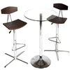 Chelsea Glass Bar Table With 2 Lexington Rich Walnut Stools
