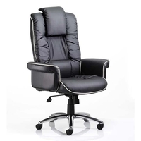 chelsea leather executive office chair in black with arms