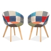 Chiro Dining Chairs In Patched With Wooden Legs In A Pair