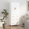 Chitt Wooden Highboard With 2 Doors 3 Drawers In White